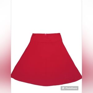 Entrancy Dressy Ruby Red Business-like Flowy Midi Skirt women's